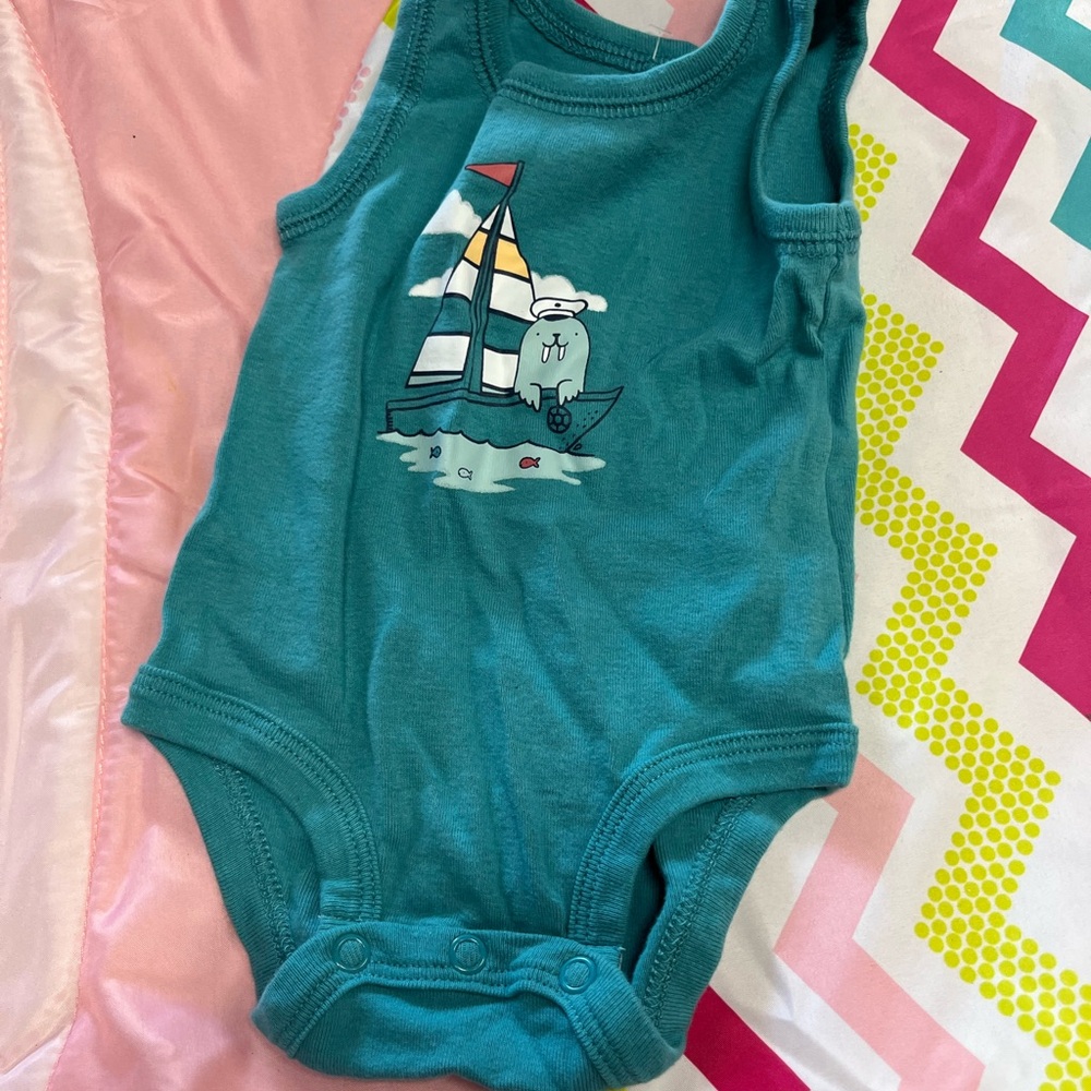Carter's Teal Sailboat Graphic Bodysuit